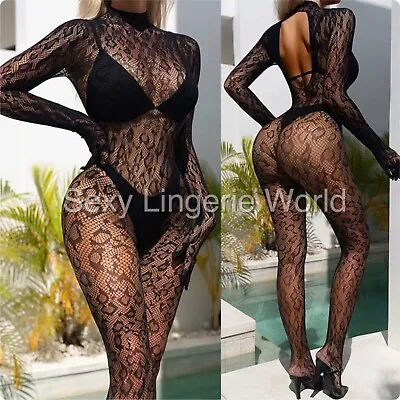 Valentines Overall Body Stocking Full Bodysuit Lingerie Closed Crotch Babydoll V • £3.95