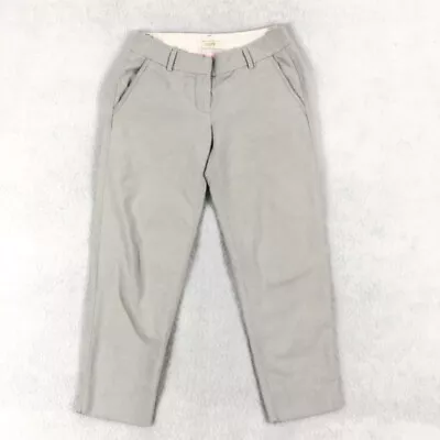 J Crew Pants Women 0 Gray Cotton Skimmer Cropped Capri Taper Leg Flat Front  • $11.97