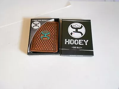 HOOEY Bi-Fold Leather Men's Wallet Hands-Up-Green Western W/ Money Clip-NIB-(m10 • $30