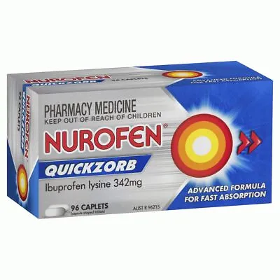 $34.65 • Buy Nurofen Quickzorb Caplets 96 Quick Pain Relief 200mg Ibuprofen Pack Cap