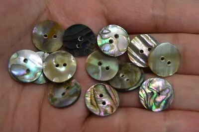 24 Pcs Round Abalone Shell Sewing Two Holes Buttons 15mm #2293 • $14