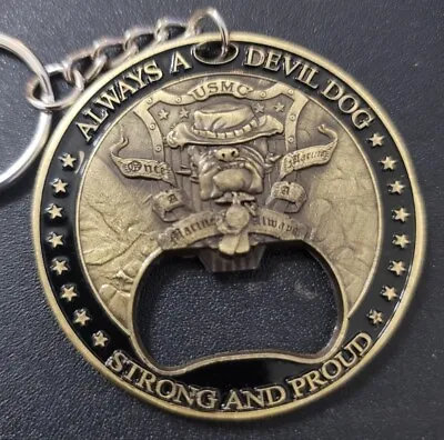 Marine Corps Devil Dogs Military Bottle Opener Keychain Strong Proud Novelty • $19.90