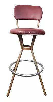 Retro Vintage 1950s Orig Cosco Chrome SWIVEL! Seat Kitchen Bar Stool W Label • $106.25