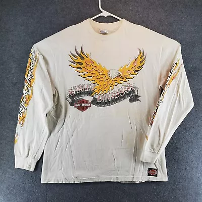 $299.95 • Buy VTG Harley Davidson T-Shirt Men Large White Screaming Eagle Flames Chicago 90s