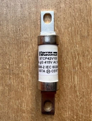 £8.50 • Buy Ferraz Shawmut 100Amp Fuse GG, BS88-2, 415V AC, 80KA. BTCP42V100