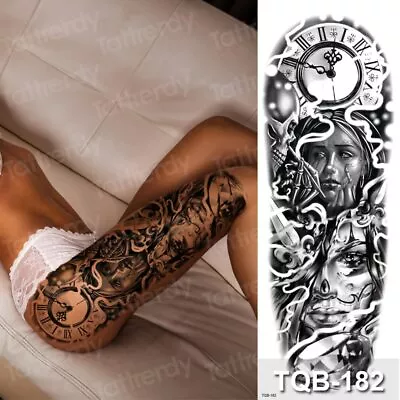 £8.41 • Buy Large Temporary Tattoos Thigh Leg Tattoo Sleeve Pattern Waterproof Sticker 