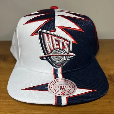 New Jersey Nets Mitchell & Ness Shockwave Retro Logo Snapback NBA Cap Hat New • $24.85