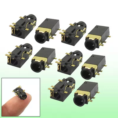 Black 6 Pin 3.5mm Headphone Stereo Jack PCB Panel Mount Socket 10 Pcs • £4.90