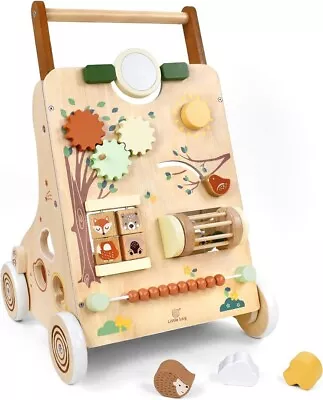 Wooden Baby Walker Push Along Walker For Toddlers With Shape Sorter  • £40.99