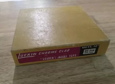 VINTAGE LUFKIN RULE CO CHROME CLAD Leader STEEL 100' FT. TAPE MEASURE HC256 • $49.99