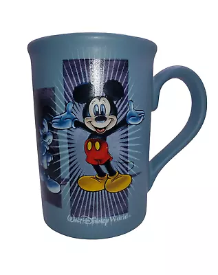 Vintage Mickey Mouse  5 Framed Poses Blue Coffee Mug Cup Walt Disney World  1995 • $14