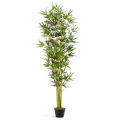 $87.49 • Buy 6 Ft Artificial Bamboo Silk Tree Indoor Outdoor Home Office Decorative Planter
