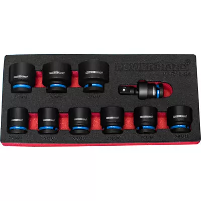 1/2  Drive 12 Point Shallow Impact Socket Set 20-32mm +UJ Powerhand KI-R12-S4 • £54.95