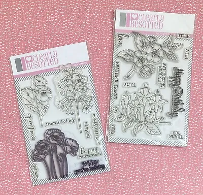 £9 • Buy Clearly Besotted Stamps Bundle Of Two Floral Themed Clear Stamp Sets