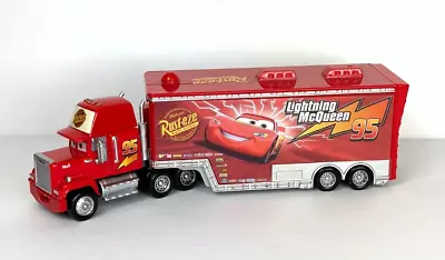 Disney Pixar Cars Mack Rust-eze Lightning McQueen #95 Die Cast Truck Hauler • $24.95