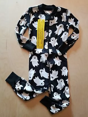 Nwt Hanna Andersson Spooky Smiles Ghost Halloween Zipper Sleeper Pajama 70 6-12m • $27.99