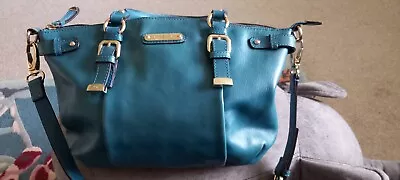 Ladies Jasper Conran Blue Leather Handbag • £7