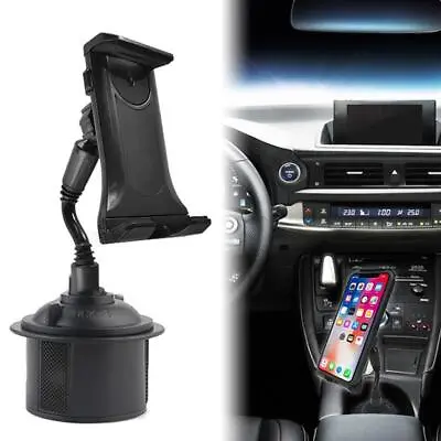 Adjustable Tablet & Phone Car Cup Holder Lock In Place Universal 360 Rotation • £7.99