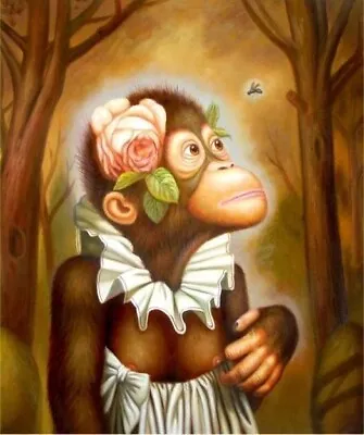 MonkeyflowersHand-painted Animal Art Oil Painting Wall Decor Canvas 36  • $68.99