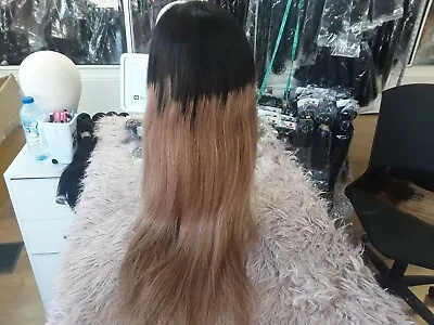 24inch Brazilian Glueless  Full Lace Wig 150% Density Straight 1b/30# Ombre 12a# • £589