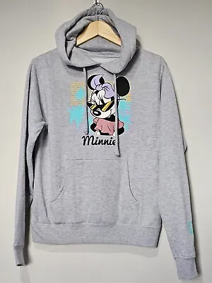 Disney Neff Minnie Mouse Women's Hoodie Sweatshirt Size Small Gray Fleece Top • $32.30