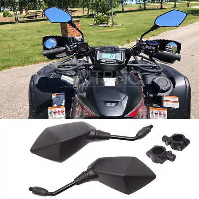 For Yamaha Grizzly 700 660 550 450 ATV Rearview Mirrors + 7/8  Handlebar Clamps • $29.39