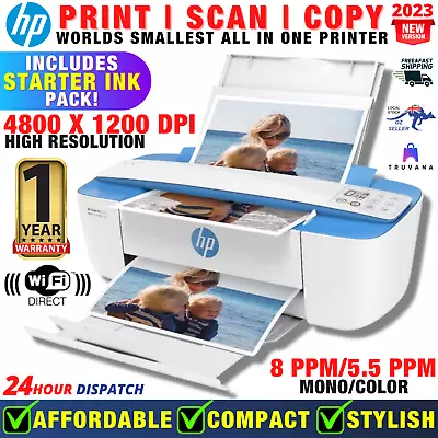 $84.90 • Buy HP Deskjet 3720 Printer All In One Print Scan Copy 1 Year Warranty Wireless