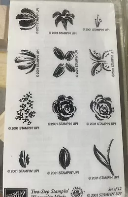 Rubber Stamps Lot Of 12 Stampin Up NEW 2 Two Step Watercolor Minis Rose Lily NOS • $12.99