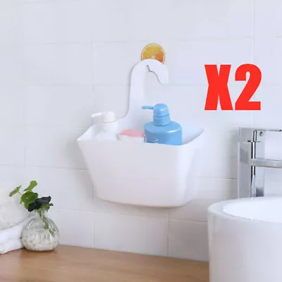 £6.99 • Buy 2 Plastic Bathroom Basket Shower Caddy Hanging Rack Tidy Shelf Organiser Storage