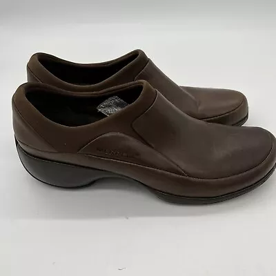 Merrell Dark Brown Spire Stretch Shoes Leather Loafer Clog Size 8 • $34.97