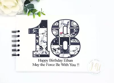 Personalised Star Wars -  Any Age - Birthday Guest Book / Photo Scrapbook Album  • £16.99