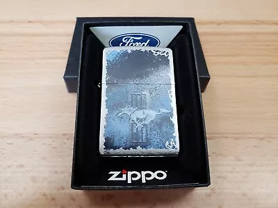 Zippo 200 Classic Brushed Chrome Lighter Ford Mustang Nov 2018 • $29.95