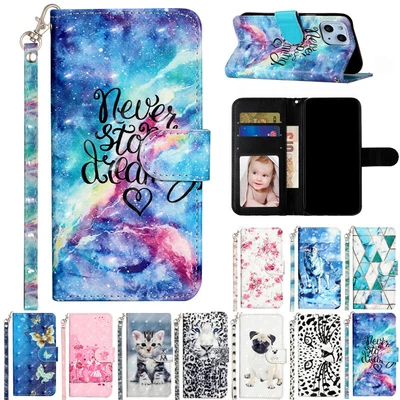 $14.89 • Buy For IPhone 15 14 13 12 Pro XR 7 8 Magnet Pattern Leather Flip Wallet Case Cover