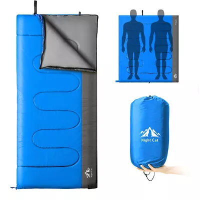 Big & Tall Rectangles 1 Person Sleeping Bag 5°C-15°C For Camping Fishing Huting • $59.98