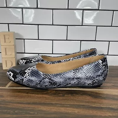 Naturalizer Maxwell Womens Sz 6.5 Shoes Multicolor Snake Print Leather Flats NEW • $31.88