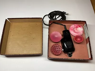 Vintage WAHL Model Hand-E Electric Massage Vibrator Attachments Box READ • $30