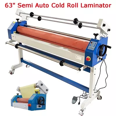 63  Semi Auto Cold Roll Laminator 110V Electric Manual Cold Laminating Machine • $1352.80