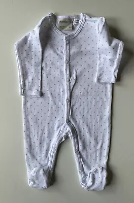 Marquise Baby Boy Girl Size 0-3 Months White One-piece Grey Stars VGUC • $8.37