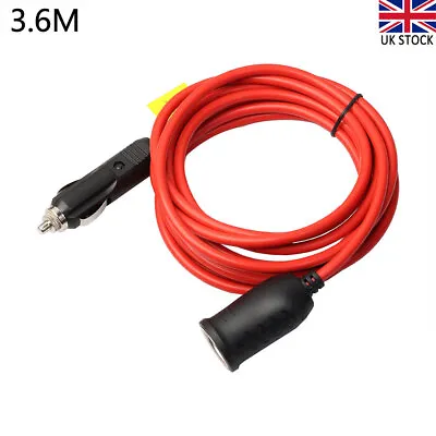 Car Cigarette Lighter Socket Extension Cable Cord Power Lead Fused Plug 3.6M 12V • £9.99