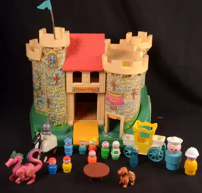 Fisher Price Little People 1974 Play Family Castle & Dragon #993 Vintage • $144.99