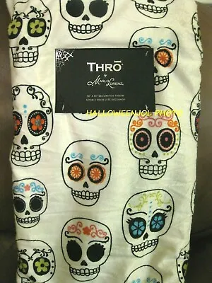 MARLO LORENZ Thro Sugar Skull Halloween Day Of The Dead Throw 50x70  • $39.95