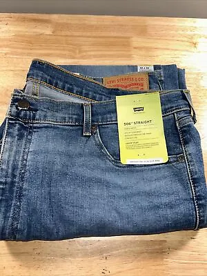 Levi’s Mens 506 Straight Jeans Color Dark Medium Wash Size 42x32 NWT • $26