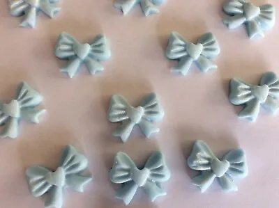 Edible Sugar Fondant Bows 12 Pale Blue  • £4