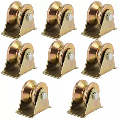 8 PCS 2 Inch V Groove Wheel V Type Casters With Bracket Heavy Duty 1045 Ste... • $38.67