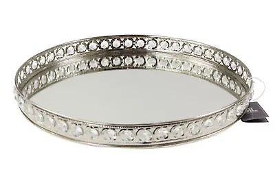 Mirrored Oval Glass Plate Votive Tealight Candle Holder Tray Centre Piece Silver • £14.95