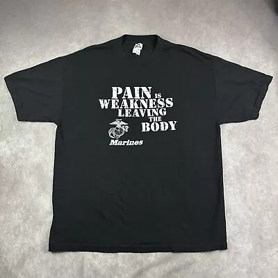 Marines Pain Is Weakness Leaving The Body Short Sleeve T-Shirt Size XL Y2K • $12.99