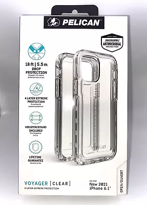 Pelican Voyager Heavy Duty Case W/Holster/Stand For IPhone 13/14 (6.1 ) CLEAR • $18.98