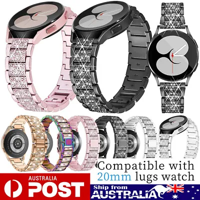 For Samsung Galaxy Watch 4 5 6 40/44mm Active 2 Bling Stainless Steel Band Strap • $14.95