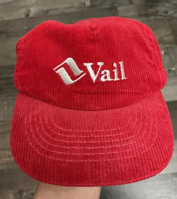 Vintage Corduroy Vail Colorado Skiing Snowboard Mesh SnapBack Baseball Hat Cap • $9.99