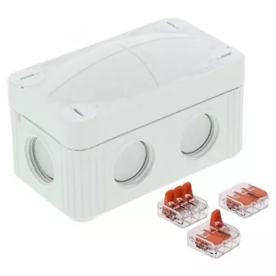 2 X Wiska COMBI 206 Junction Box 221-413 WAGO IP66/IP67 Grey 85x49x51mm Qty 2 • £9.72